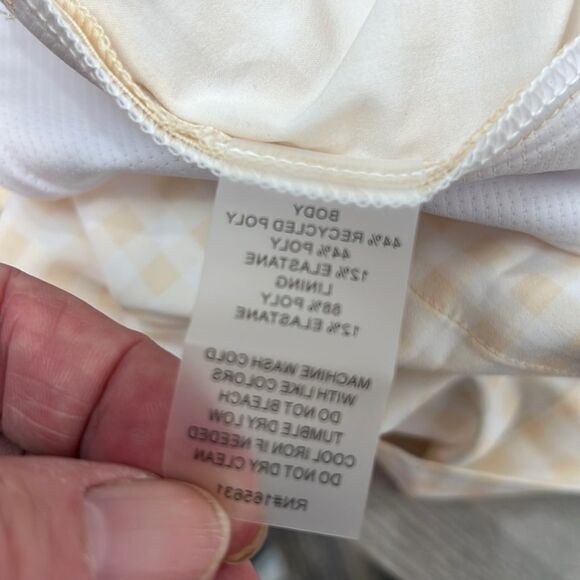 Calme by Johnny Was Cream and White Gingham Elements Travel Shorts size S NWT - Picture 11 of 14